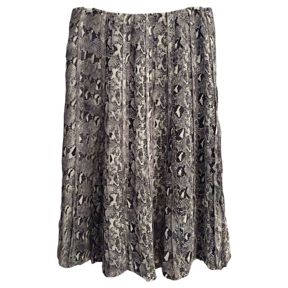 Emanuel Ungaro Snake Print Silk Skirt, Size 6, Fully Lined, Vintage